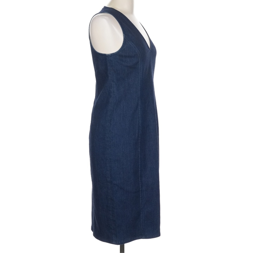 Polo Ralph Lauren Blue Denim Sleeveless Fitted Sheath Midi Dress Size 10 - Picture 4 of 10